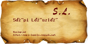 Sápi László névjegykártya